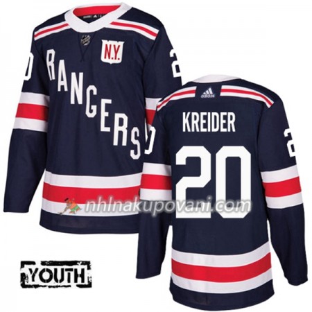 New York Rangers Dresy Chris Kreider 20 2018 Winter Classic Adidas Modrá Authentic - Dětské